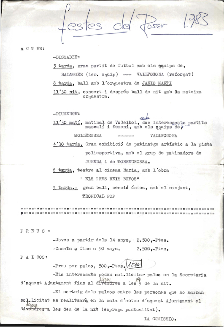 Festa Major del Roser 1983
