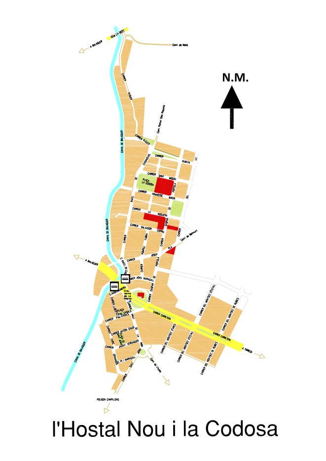 Plànol de l'Hostal Nou i la Codosa